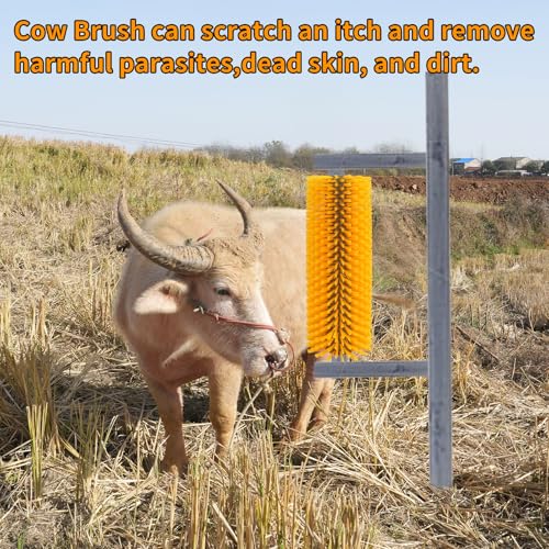 Entire Livestock Scratching Brush Horse Scratcher Full Massage Grooming Brush Animal Back Itch Relief With 16 Screws for Goat，Cattle, Sheep, Horses, Pigs (Yellow)