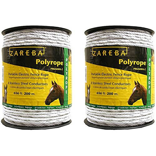 Zareba Systems PR656W6-Z Polyrope 200m 6-Conductor Portable Electric-Fence Rope (2 Pack) - size: 2 Pack