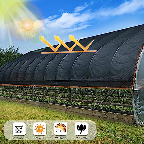 90% Black Shade Cloth,Durable Mesh Tarp with Grommets, Resistant Garden Sun Shade Netting with Taped Edge for Plant Cover, Greenhouse, Patio, Tomatoes, Chicken Coop, Barn Kennel - size: 6x6FT