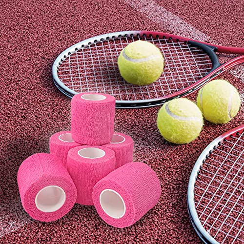 24 Pack Self Adhesive Bandage Wrap 2 Inch, Athletic Elastic Non Woven Cohesive Bandage for Sports, First Aid Medical, Wrist, Ankle Sprains, Swelling and Vet Wrap (Hot Pink) - color: 2 Inch-24 Count Hot Pink