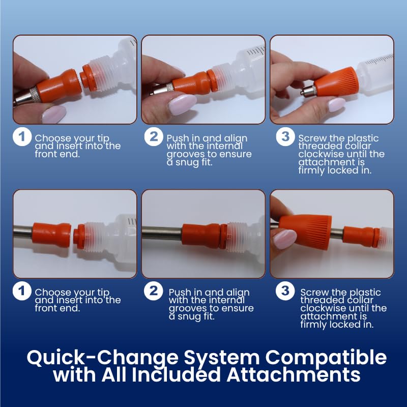 20CC Drenching Gun with Tubing and Adaptor–20ml Syringe with 5ml Increments | Ergonomic Pistol Grip - Livestock Fluid Administration Tool for Cattle, Sheep & Goats