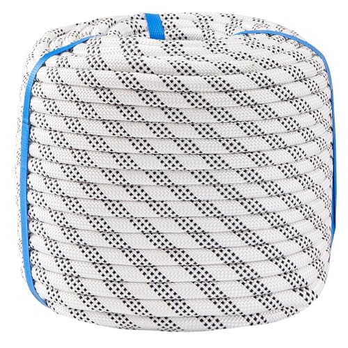 1/2 Inch 150ft Double Braided Polyester Arborist Rope, Heavy Duty Nylon Rope for Anchor, Tree Work, Cargo, Pulling, Sailing(White) - size: 1/2in x 150ft, style: White