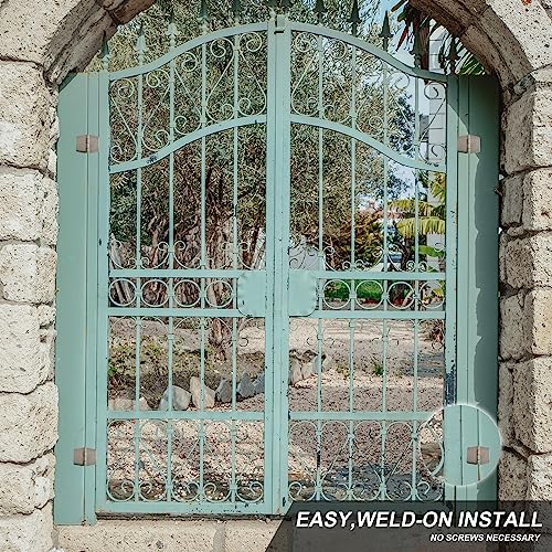 4 Pieces Weldable Hinges Heavy Duty, Steel Butt Hinge, 2.4 x 2.9 inch | Weld Hinges, for Heavy Gates, Doors, Silver
