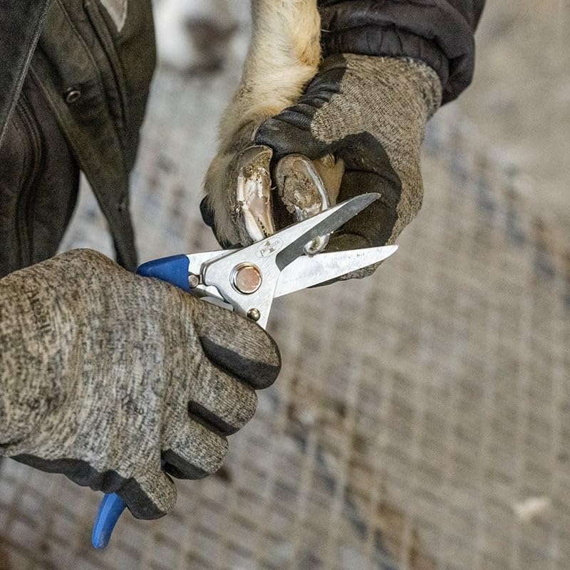 Premier 1 ExoTrim™ Blue Hoof Trimmer (Non-Serrated) | Longer 2.2" blades, offset angle for tight spaces. Ergonomic all-day comfort. Smooth blades for hooves. Secure locking. - style: Non-Serrated