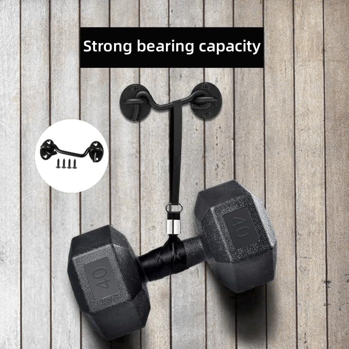 2 pcs Barn Door Lock Gate Latch,6 Inch Black Hook and Eye Latch Heavy Duty Screen Latches Hardware Stainless Steel Gate Lock Cabin Hooks for Sliding Door Bedroom Outdoor Window Cabinet Bathroom
