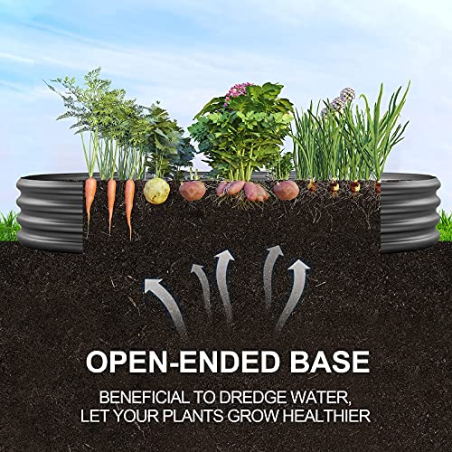 Land Guard 6×3×1 ft Galvanized Raised Garden Bed Kit， Raised Garden Boxes Outdoor, Oval Metal Raised Garden Beds for Vegetables, Flowers, Herbs（Grey）…… - color: 2-grey, size: 6×3×1ft(1pcs）