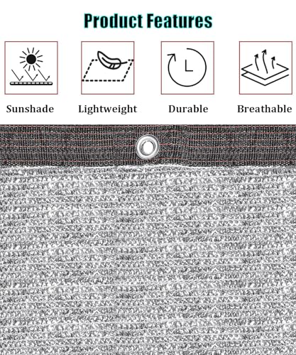 Reflective Aluminet Shade Cloth with Grommets,Durable Mesh Tarp, 90% 10' x 12' | Heavy Duty UV Resistant Shade Cover for Garden, Patio, Car Parking, Camping, Kennel, Chicken Coop, Greenhouse - size: 10FT X 12FT - 90%