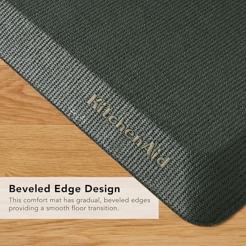 KitchenAid Gourmet Series Kitchen Comfort Gel Mat, Solid Basketweave, Deep Forest Green, 20"x39" - color: Deep Forest Green