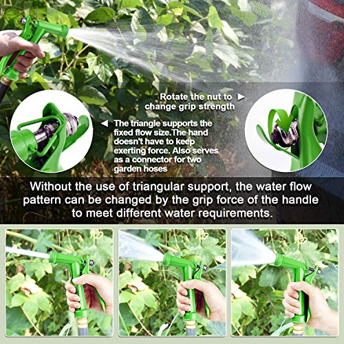 Hose Nozzle 2 Pack, Full Size Pistol Grip Water Nozzle Sprayer with Threaded Front, High Pressure Nozzle, Adjustable Spray Water Flow for Watering, Showering Pet, Washing Car, Cleaning, Green - color: Green, size: 2pcs