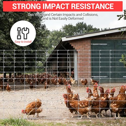 Farm Fence 6ft x 328ft Galvanized Wire for Livestock Deer Goat Hog | Rustproof Barrier for Cattle, Deer, Goat, Yard & Pasture Livestock Protection ﻿ - size: 6ft x 328ft