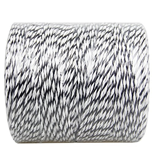 Portable Electric Fence Polywire, 1312 Feet 400 Meter, 9 Conductors, Black and White Color