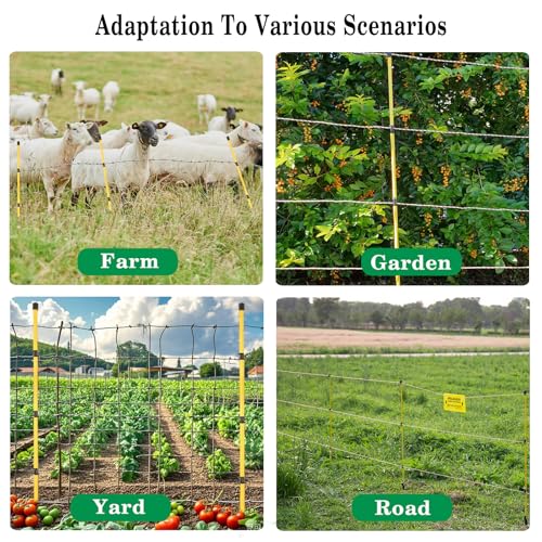 46 Inches Fiberglass Step in Electric Fence Posts,Temporary Fence Stakes for Cows,Sheep and Animals Fence,Snow Fence, Garden Protection,Portable Fence Ideal for Electric Fencing-20 Posts - style: 46Inch-20 Pack