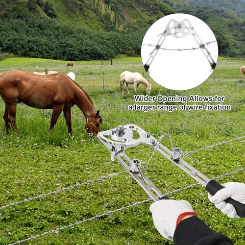 Heavy Duty Fence Fixer, Fence Wire Repair Tool, Fence Restoration Fence Stretcher Tool, Barb Wire Tightener for Tightening Loose & Broken Wire, Fast, Staple-Free for Farms, Ranches, Horse Ranch