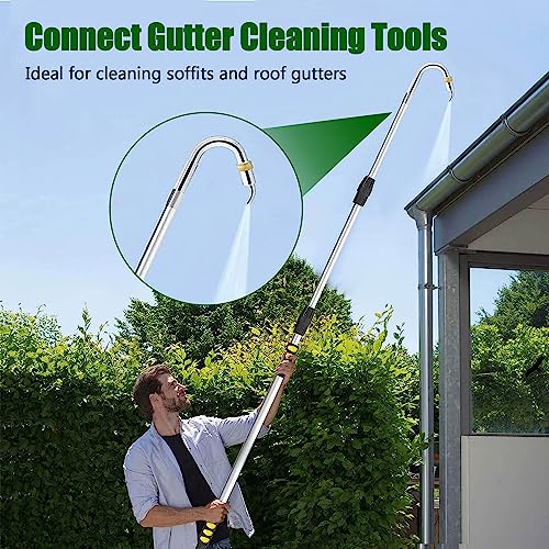 Dreyoo 1 Pack 3/4" Heavy Duty Sweeper Nozzle for Gutter Cleaning Wand | Compatible with 22311 Replacement, Brass Garden Hose Nozzle Suitable for Cleaning Gutters Sidewalks Driveways Watering