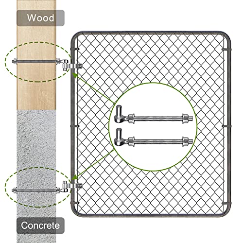 Insaga J Bolt Gate Hinge, 304 Stainless Steel Farm Gate Hinges, M12 x 10'' Gate Hinge Bolt 5/8'' for Chain Link Fence/Farm/Wooden Fence/Driveway, Supports up to 500lbs, 4pcs - color: M12-10''-4PCS