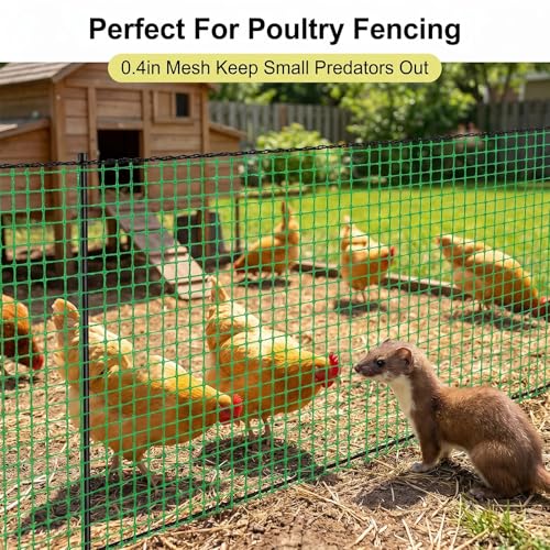 Garden Fencing 4 x 30 FT,0.4" Mesh Plastic Fencing,50PCS Zip Ties | Deer Fence Temporary Fencing Snow Fence Safety Fence,Construction Fencing for Yard,Rabbits,Chicken,Dogs,Animal Barrier,Green - size: 4ft x 30 ft