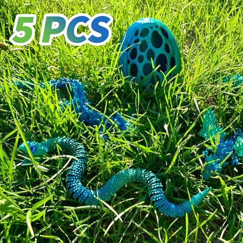 5 Pcs，12" 3D Printed Dragon Eggs,Dinosaur Egg,Crystal Dragon Toys,Snake Eggs, Animals,Fidget Toy,Desk Executive Toy，Easter Eggs Basket Stuffers,Toys for Boys Kids Teen 5-7 4-6 8-12 - color: Oo-01