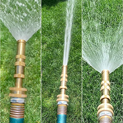Twinkle Star Brass Heavy Duty Adjustable Twist Hose Nozzle Set | 3/4” GHT Brass Garden Hose Nozzle, Adjustable Water Flow - color: Nozzle Jet 1P