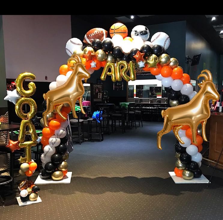 6Pcs Gold Goat Balloons, You Are The Goat Balloon,Capricorn Party/Greatest Of All Time Sports/Graduation/Birthday/Retirement Party Decoration Supplies,Farm Goat Balloons