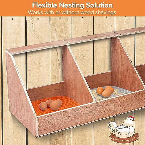 Washable Chicken Nesting Pads 8 Pack Cuttable 11.8 x 11.8 Inch Reusable Nesting Pads Be Suitable for Nesting Box Pads for Chickens (4 Orange and 4 Gray)