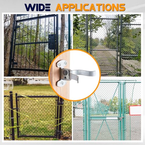 Zonon 2 Pcs Gate Fork Latch, Suitable for 1-7/8" Fork, Fence Latch Hardware Wall Mount for Chain Link Farm Fence Gate Flat Wooden Posts, Pressed Galvanized Steel - size: 1-7/8"