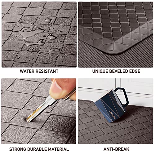 HappyTrends Kitchen Floor Mat - 4/5 Inch Thick Anti-Fatigue Kitchen Rug,Waterproof Non-Slip Kitchen Mats and Rugs Heavy Duty Ergonomic Comfort Rug for Kitchen,Office,Sink(17.3" x 39", Chocolate) | Waterproof Non-Slip Kitchen Mats and Rugs Heavy Duty Ergon