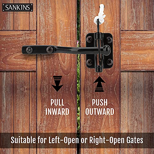 Self Locking Gate Latch for Wooden Fence with Pull String, 1pcs | Automatic vinyl gate latch, post mount automatic gravity fence latches for pool/garden/shed - size: With Pull Ring