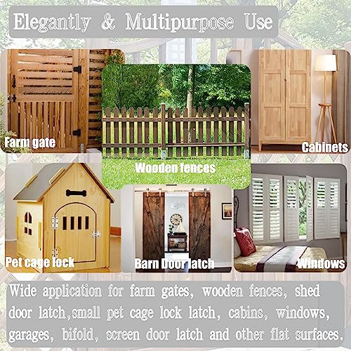 Barn Door Latch, 4 Pack 4-Inch Stainless Steel Gate Latches, Flip Door Latches Hardware, Sliding Lock Gate Latch for Outdoor Fence Barn Door Cabinet Window Closet Bifold Door Latch Locks Black - color: Black