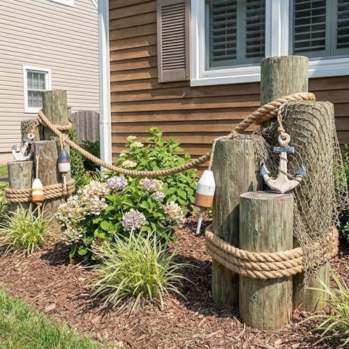 Natural Jute Rope (1 Inch x 10 Feet) Thick Hemp Rope Twisted Manila for DIY Crafts, Deck Railings, Porch Swing, Nautical Decorating - size: 1 Inch x 10 Feet