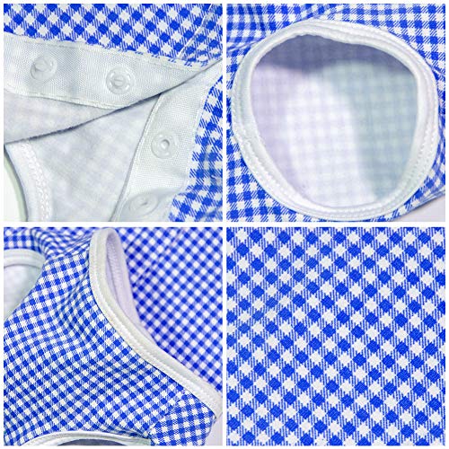 Dog’s Recovery Suit Post Surgery Shirt for Puppy, Wound Protective Clothes for Little Animals(Blue White Plaid-XXS) - color: blue white plaid, size: XX-Small