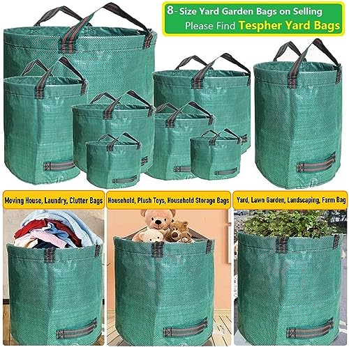 Professional 2-Pack 137 Gallon Lawn Garden Bags Large (D34,H34 inch) Yard Waste Bags with Gardening Gloves, Big Leaf Bag,Yard Debris,Waste Container,Lawn Trash Bin,Grass Clippings,Weeds Bags 4 Handles - size: 1 Count (Pack of 2)