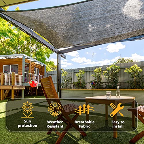 VICLLAX 30% Shade Cloth, 10x14FT Durable Black Mesh Trap with Every 3 FT Grommet, Sun Shade Fabric Netting for for Plants Cover, Greenhouse, Chicken Coop, Barn Kennel, Garden Patio - size: 30%-10 x 14 FT