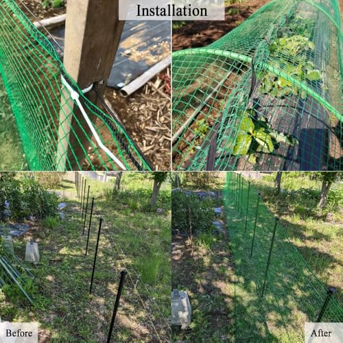 Deer Fence Netting 5x100 FT, Heavy Duty Plastic Mesh Fence Roll | 1/2" Temporary Animal Barrier Fencing For Deer, Birds, Chicken, Poultry, Fruit Trees, Construction & Garden Protection, Green - size: 5x100 FT