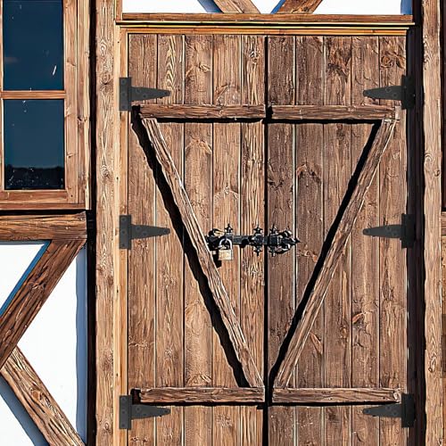 T Strap Hinges Heavy Duty, Shed Door Gate Hinges(Black) | 3 inch t hinges Heavy Duty Black Outdoor Tee Hinge for Wooden Fences, Barn Door Gates Hinge for Shed Door Hardware - size: 4 Pcs *3 inch