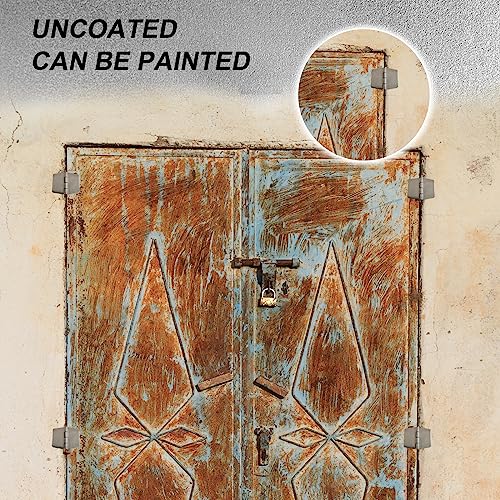 4 Pieces Weldable Hinges Heavy Duty, Steel Butt Hinge, 2.4 x 2.9 inch | Weld Hinges, for Heavy Gates, Doors, Silver