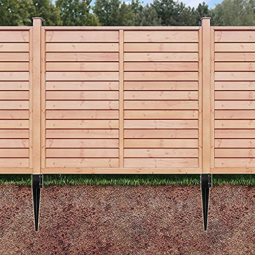 Fence Post Anchor Metal Ground Spike Black Fences Stakes Posts | Heavy Duty Metal Fence Anchors Support Base for 4"X4" Mailbox or Fence Post, 24"X4"X4" Outer(3.5"X3.5" Inner Dia), Pack Of 4.