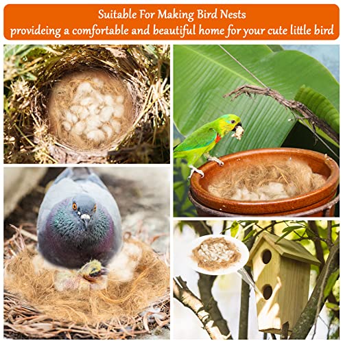 Sukh Bird Nesting Material - Bird Nest Bedding for Hummingbird Finch | Natural Nest Building Material for Parakeet Cage, Garden, Tree Trunks, DIY Bird Nests, Small Birds Supplies (2)