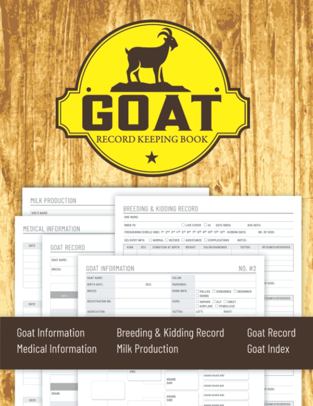 Goat Record Keeping Log Book: Goat Breeding Log Book (Sized 8.5 x 11 inches, 154 Pages) - Goat Record Keeping Book, Farm Management Organizer & Planner - Goat Gifts For Goat Lover