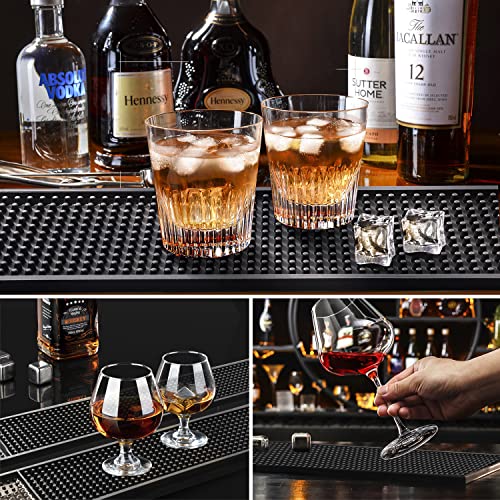 2PCS 23.65 x 3" Rubber Bar Mats, Non-Slip Bar Service Spill Mat for Station | Bar Table Mat Restaurant Kitchen Counter Bar Pad for Mixing Drink, Anti-Skid Heat Resistant Barber Station Mat for Hair Salon - size: 23.65x3.15" - 2PCS