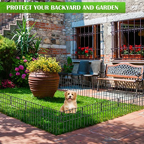 Animal Barrier Fence, 17 in(H) X 10 Ft(L) No Dig Garden Decorative Fencing | 10 Pack,Iron Wire,RustProof,Animal Barrier for Dog Rabbits - size: 17'' (H) X 10' (L)