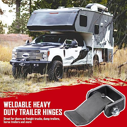 Weld on Trailer Hinges Greaseable Dump Trailer Trucks Gate Door Hinge | Strap Style Short Leaf, Pack of 4 - size: Pack of 4