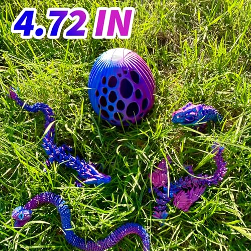 5pcs，12" 3D Printed Dragon Eggs,Dinosaur Egg,Crystal Dragon Toys,Snake Eggs, T Rex，Animals,Fidget Toy,Desk Executive Toy，Easter Eggs Basket Stuffers,Toys for Boys Kids Teen 5-7 4-6 8-12 (OO-03) - color: Oo-03