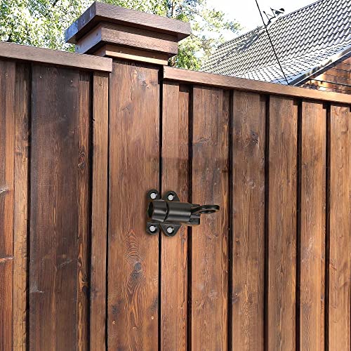 4 Packs Self-Closing Spring Latch Door Spring Bolt Locks Black | Small Spring Loaded Gate Latch Barrel Slide Bolt for Animal Coop Cage Pool Fence Window Attic Hatch Cupboard