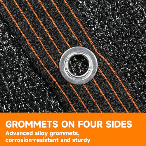 90% Shading Rate 8'x10' Black Shade Cloth,UV Resistant Durable Mesh Tarp with Grommets&Reinforced Edges, Shade Net Using for Plants Cover, Greenhouse, Dog Kennel, Patio, Chicken House - size: 8'x10'