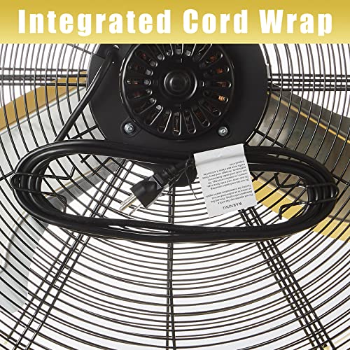 HiCFM 24" Industrial Drum Fan 3-Speed Heavy Duty Metal Air Circulator | 8800 CFM High Velocity Industrial Fan with Casters Handle for Basement Warehouse Factory workshops - style: 24" Drum Fan with Wheels