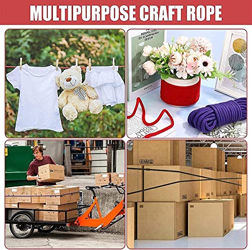 Soft Cotton Rope,for Camping, Hanging Clothes & Costume Play, Red - style: Red