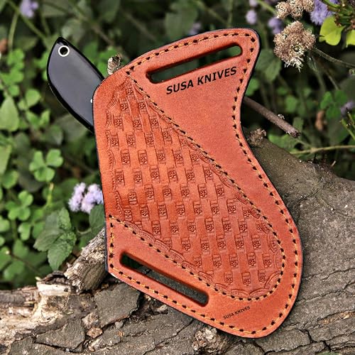 Custom Handmade 7'' fixed blade hoof rasp knife Cow boy knife Turquoise Handle Damascus steel Bull cutter, cowboy knives with pancake leather sheath (BLACK HORN) - color: BLACK HORN