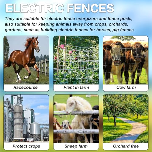 80 Pack Electric Fence Insulators with Driver Tool – Wood Post Screw-in Insulator Installation Kit, Heavy Duty Fence Post Insulators for Farm, Livestock & Garden Fencing(80)