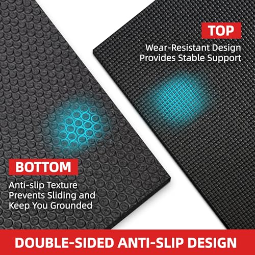 GymCope Extra Large Exercise Mat 10'x6'/9'x6'/8'x6'/7'x5'/6'x4' (8mm) | Thick Workout Mat for Home Gym & Garage Flooring, Shoe-Friendly, High-Density, MMA, HIIT, Weight Lifting, Cardio&Strength - color: 9'x6'x8mm-Black