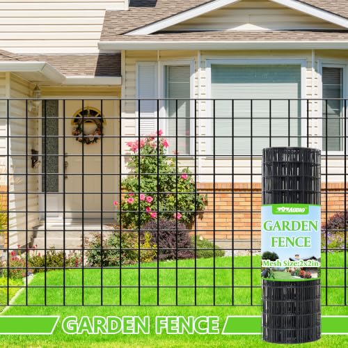 Black PVC Coated Welded Wire Fencing,2"x2" 16 Gauge,48inch H x 100ft L Garden Wire Fence Roll,2/3/4/5/6ft Tall x 50/100 ft Long Vinyl Coating Metal Wire Mesh for Yard,Farm,Dog,Vegetable Protection - color: Black, size: 2"x2" 48inx100ft